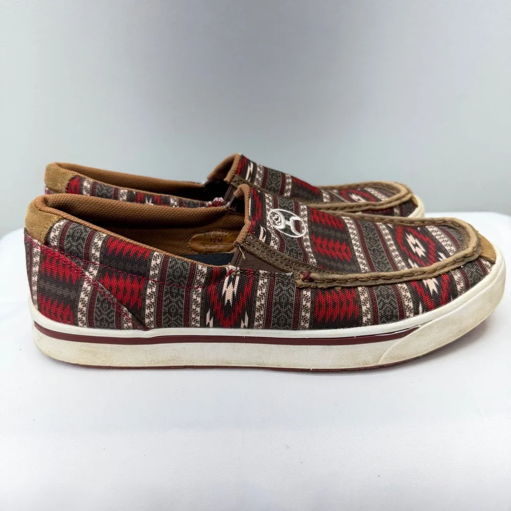 Twisted X Hooey Slip On Loper Aztec Native American Print Loafers Men 12 MHYC023